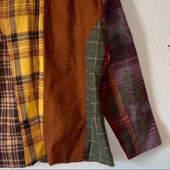 Sacred Threads Wool Blazer Patchwork Plaid Womens Size Small / Medium - Picture 8 of 8